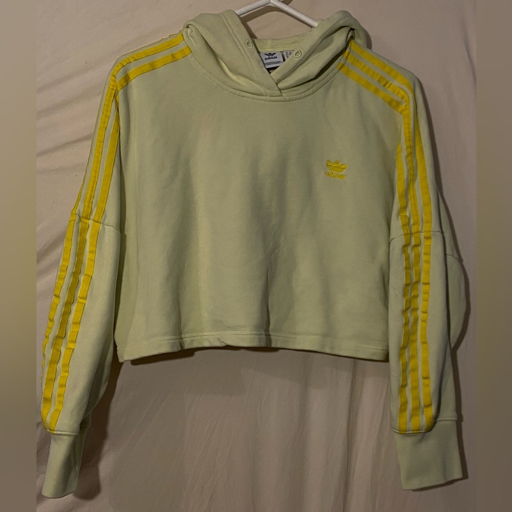 Adidas Cropped Hoodie | Women's | Yellow | Small |